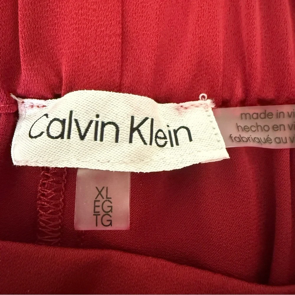 Calvin Klein Women's Wide Leg Magenta Pants - Picture 3 of 5